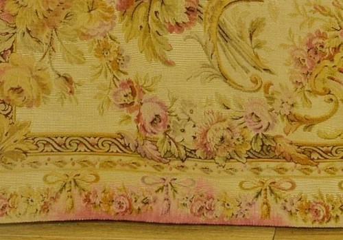 Exquisite Long Antique French Silk Aubusson Tapestry Chateau Portiere / Curtain - Picture 6 of 24