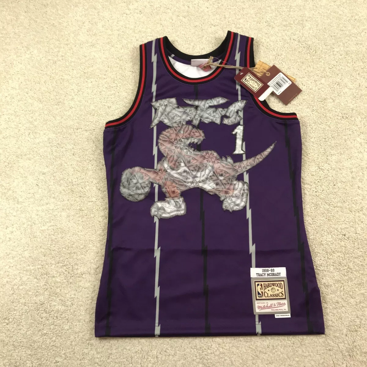 Toronto Raptors Tracy McGrady Mitchell Ness Purple Hardwood Classic Jersey  Small 