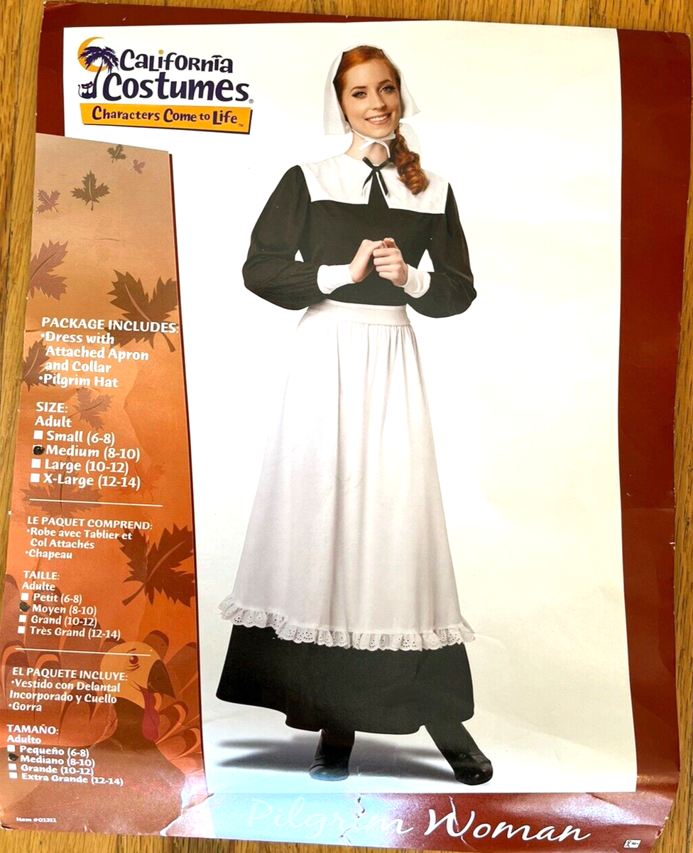 California Costumes Pilgrim Woman Kostüm Für Damen – Komplett-Set Mit Kleid, Mütze, Gürtel, Größe S, 100% Polyester