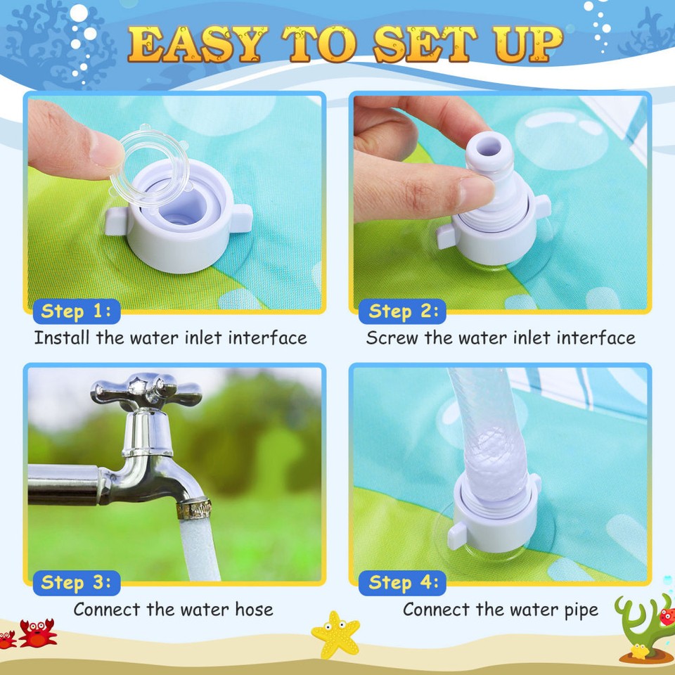 Baby Water Mat with Sprinkler Outdoor Play Kids Toy Park Turtle eBay