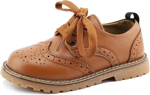 MEMEDA KIDS Toddler Little Boy Dress Oxford Leather Shoebrown Size 23 T16-B