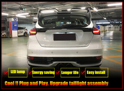 For Ford Focus 15-18 Hatchback Dark LED Tail lights Assembly Turn