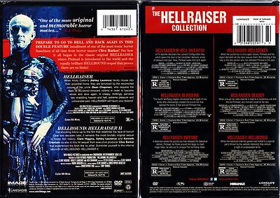 HELLRAISER 1,2,3,4,5,6,7,8 HORROR SAGA 8 FILMS CLIVE BARKER DVDS