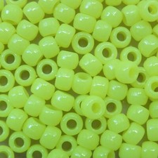 Pony Beads Lemon Yellow Neon Large Hole Beads Made in USA
