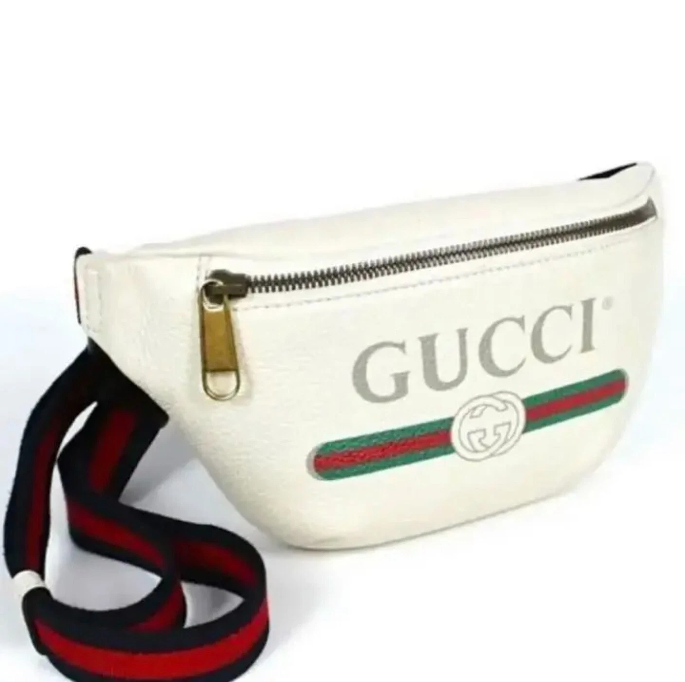 Sac GUCCI logo imprimé ceinture corps blanc