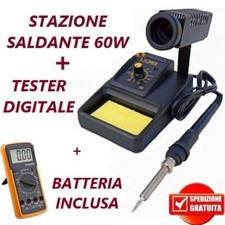 STAZIONE SALDANTE 60W A STAGNO SALDATORE PROFESSIONALE + TESTER DIGITALE