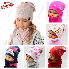 Girls Hat and Scarf Toddler Baby Set Hat Double Single Layered 2 Piece Autumn