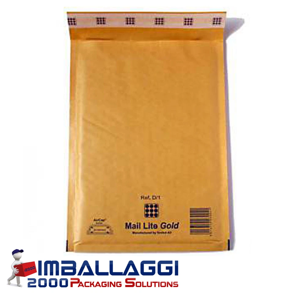 IMBALLAGGI 2000 - BUSTE POSTALI IMBOTTITE MAIL LITE GOLD CM 27x36 PEZZI 50