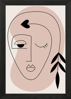 Minimal Face Line Zeichnungen Gerahmtes Wandbild Poster Leinwanddruck Bild