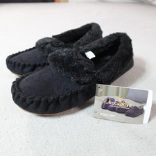 RockDove Slippers Womens Size 9 Black Moccasin Shoes Memory Foam Indoor Outdoor