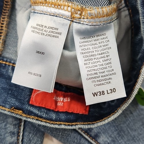 Lucky Brand 223 Straight Jeans Men's 38x30 Med Wash Stretch Denim Classic NEW - Picture 9 of 22