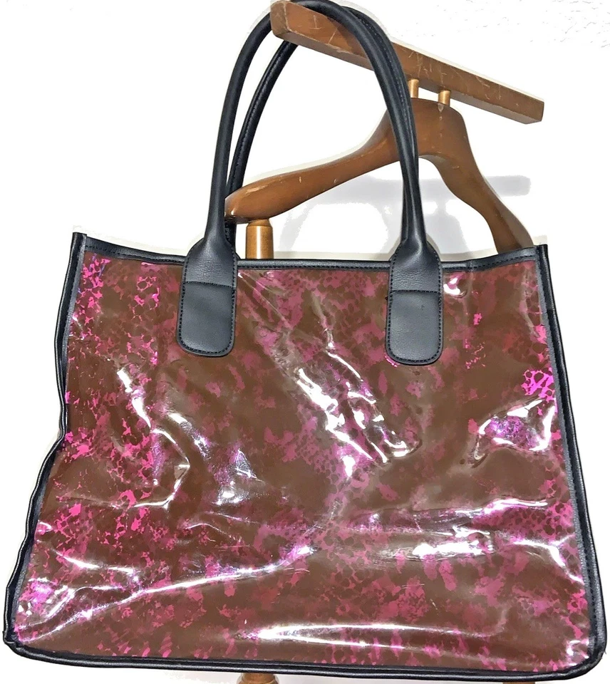 Betsey Johnson желе сумка с короткими ручками фиолетовый черный леопард печать плеча * читать - Изображение 2 из 4