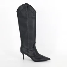 I.N.C. Int Concepts Women Black Vegan Leather Hayleigh Western Boots Size 5.5