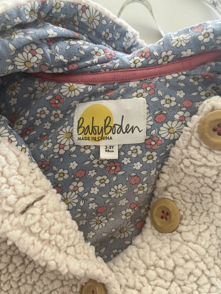 Mini Boden Sherpa Jacket Size 2-3 #158  - Image 3 of 3