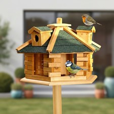 Vogelhaus Vogelvilla Vogelfutterhaus Vogelhäuschen Holz Futtersilo Vogelhäuser