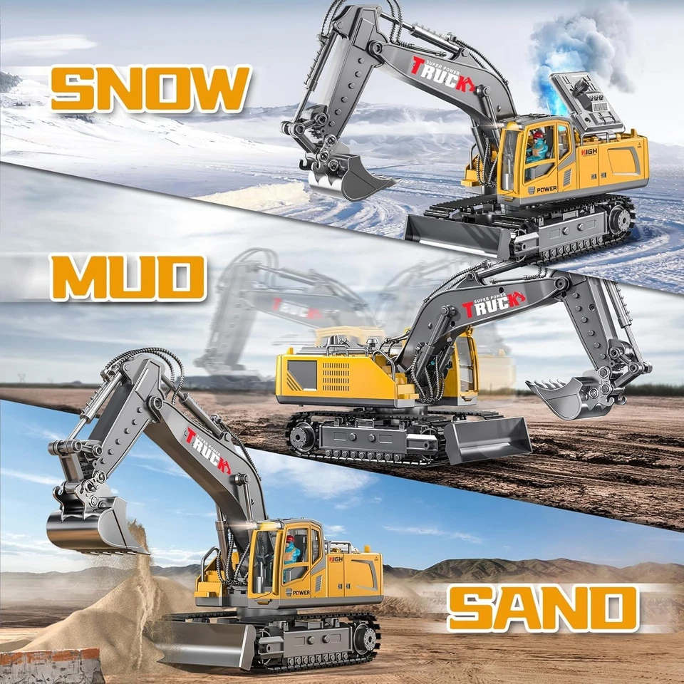 17-Channel Alloy Remote Control Excavator Toy – 1:16 Scale Construction Vehicle - Image 2 of 4