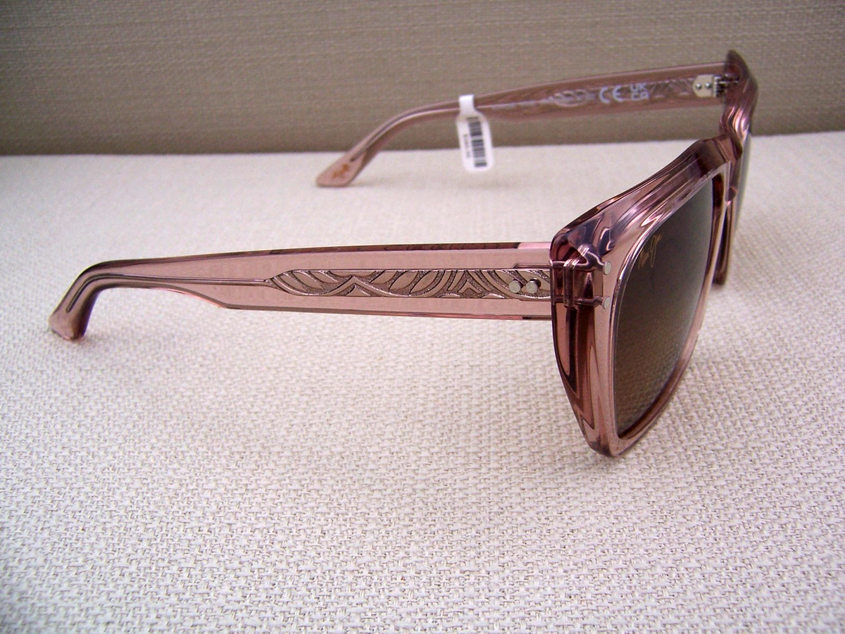NWT* MAUI JIM ALOHA LANE Transparent Pink & HCL Bronze Sunglasses
