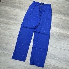 Polo Ralph Lauren Blue All Over Pony Pajama Sleep Pants Sz S 100 Cotton
