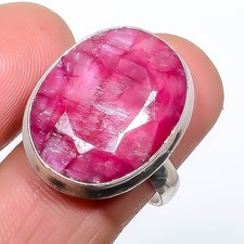 Ruby Gemstone Band Ring Size 925 Sterling Silver