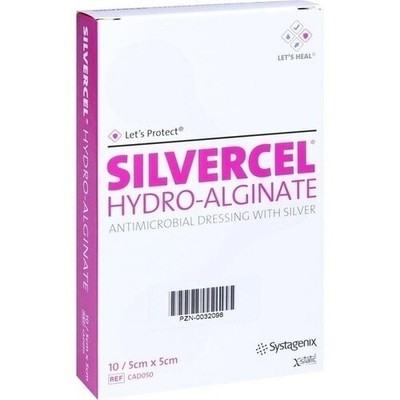 SILVERCEL Hydroalginat Verband 5x5 cm, 10 St PZN 00032098