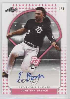 2018 Leaf Perfect Game National Showcase Pink 1/3 Jonathan French Auto nh1