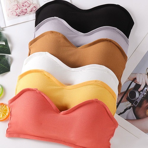 Top tubo envolvente elástico para mujer con almohadilla extraíble talla única spandex lycra - Imagen 3 de 24