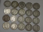 (20) US Barber Silver Halves 50c Nice Lot Ave Circ.