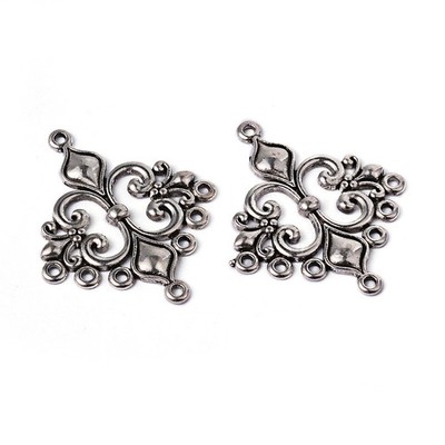 10pcs Rhombus Chandelier Component Link Tibetan Silver for Dangle Earring Making