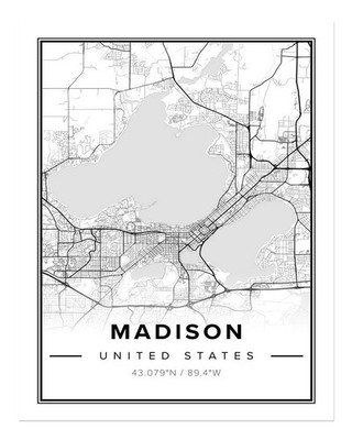 Madison Stadtkarte Wandkunst Modernes Urbanes Design Stadt Wandkunst