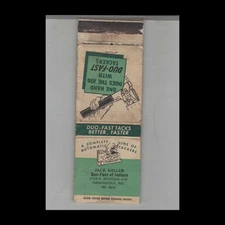 Matchbook Cover Jack Keller Duo-Fast Of Indiana Indianapolis, IN