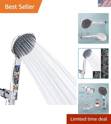 Detachable Shower Head with Built-in Filter - 5 Spray Settings & Easy Install