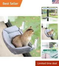 Cozy Cat Hammock with Bolster for Windows - Foldable and Suitable for Large Cats