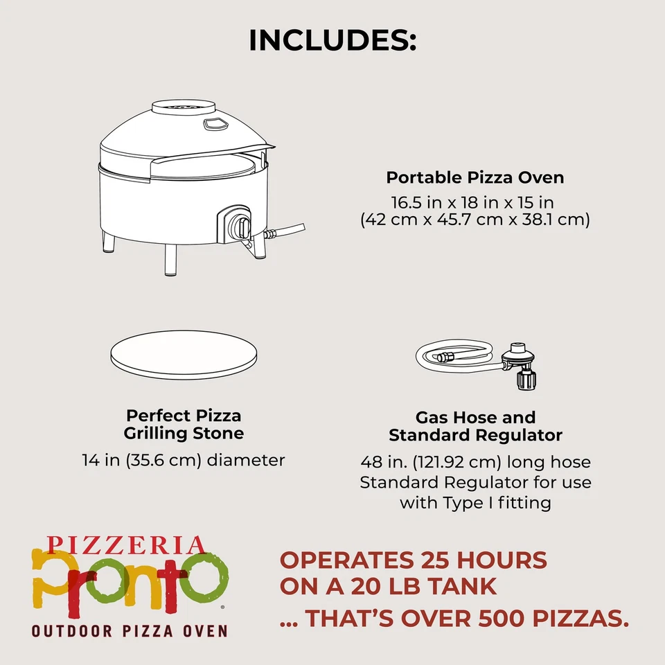 Pronto Outdoor Portable Pizza Oven - - 14-Inch Cordierite Pizza Stone | Heats... - Image 4 of 4