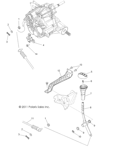 Polaris Shift Cable, Genuine OEM Part 7081620, Qty 1 - Picture 5 of 5