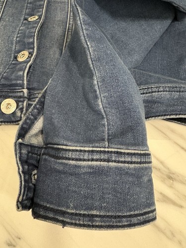 Guess Jacket Denim Women’s Medium Blue Jean Cropped Pockets Long Sleeve Buttons - Bild 16 von 20