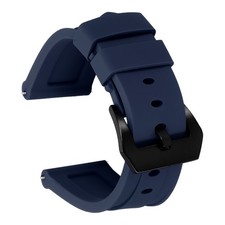 Silicone Watch Bands 24mm Soft Watch Band with Black Buckle, Dark Blue