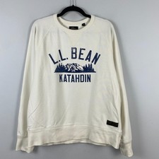 LL Bean x Todd Snyder Organic Cotton Sweatshirt Large Mt Katahdin Graphic Ivory