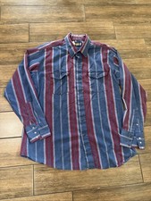 Vintage Panhandle Slim Multicolor Striped Western Shirt 17.5X35 Cowboy USA Snap