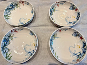Pier 1 Sea Life Bowls - Set of 4 Same Print Design