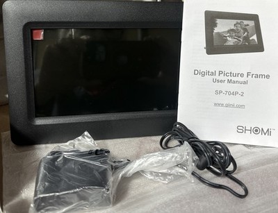 SHOMi 7  LED Digital Picture Frame - Black~USB~Mem Card~ Plug&Play Easy NOB