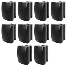 10 Rockville WET-5B 70V 5.25" Black Commercial Indoor/Outdoor Wall Speakers