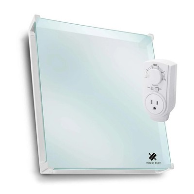 EconoHome Wall Heater Panel with Glass Heat Guard (+Thermostat) - 400 Watt