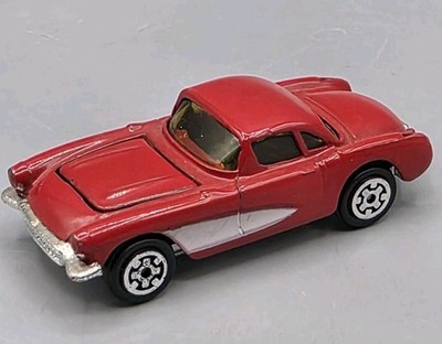 VINTAGE 1979 Kidco 1957 Chevy Corvette 1:64 Diecast - Red/Silver - Opening Hood