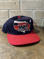 Vintage USA Basketball Snapback Hat 1990s Dream Team Pro Player Red White Blue