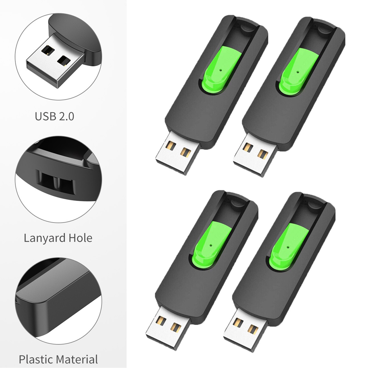 Lote de memoria USB 1GB 4GB 8GB, memoria USB flash, pen drive USB 2.0 tipo pulgar, imagen 2