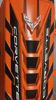 2020/26 CORVETTE C8 ENGINE COVER SEBRING ORANGE CARBON FIBER RAILS SILVER FLAG ! (For: More than one vehicle)