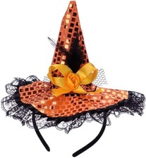 Orange Witch Hat Headband-Halloween Costume Accessory for Women  Toddlers