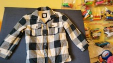 Gap Kids Flannel Green White Sz S Fleece Lined Jacket Button Jacket
