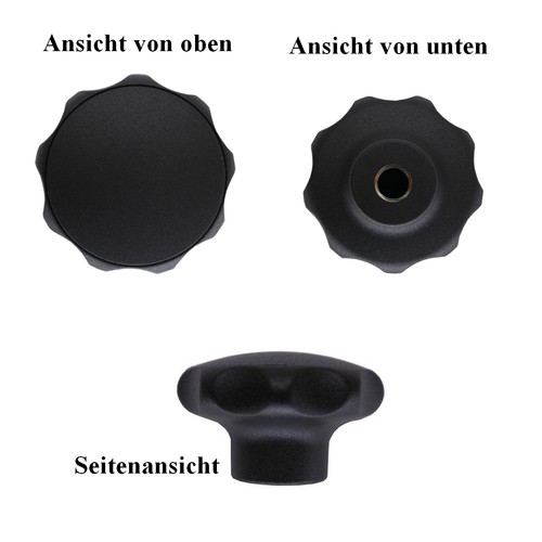1 Sterngriff Handrad Kreuzgriff Drehgriff 60 Mm Mit Gewindebolzen - Foto 6