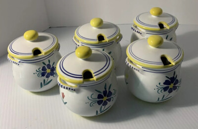 5 Shafford Italy Strata Group Lorient Hand Painted Sugar/ Condiment Bowls
